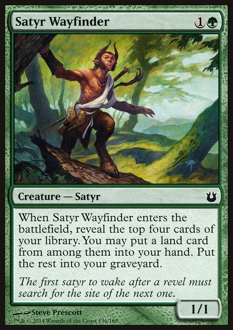 Satyr Wayfinder, Born of the Gods #136, Magic: The Gathering card