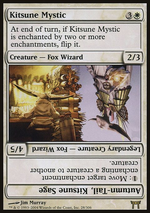 Kitsune Mystic // Autumn-Tail, Kitsune Sage, Champions of Kamigawa #28, Magic: The Gathering card
