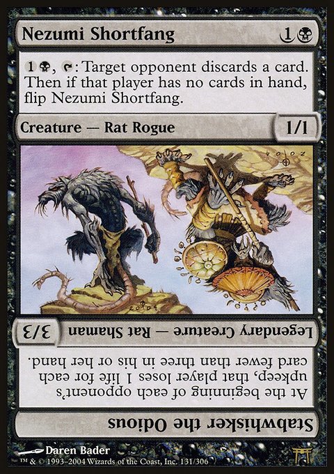 Nezumi Shortfang // Stabwhisker the Odious, Champions of Kamigawa #131, Magic: The Gathering card
