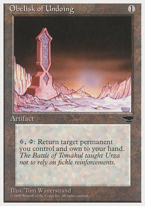 Obelisk of Undoing, Chronicles #104, Magic: The Gathering card