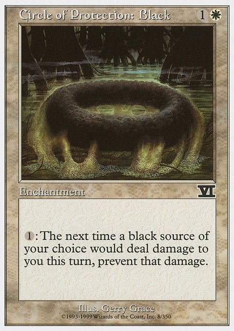 Circle of Protection: Black, Classic Sixth Edition #8, Magic: The Gathering card