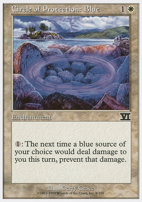 Circle of Protection: Blue, Classic Sixth Edition #9, Magic: The Gathering card