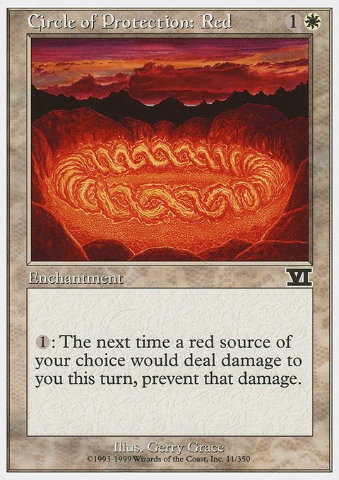 Circle of Protection: Red, Classic Sixth Edition #11, Magic: The Gathering card
