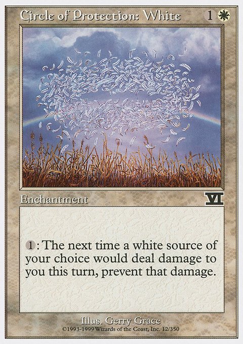 Circle of Protection: White, Classic Sixth Edition #12, Magic: The Gathering card