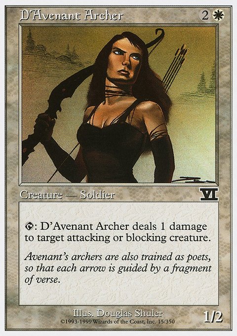 D'Avenant Archer, Classic Sixth Edition #15, Magic: The Gathering card