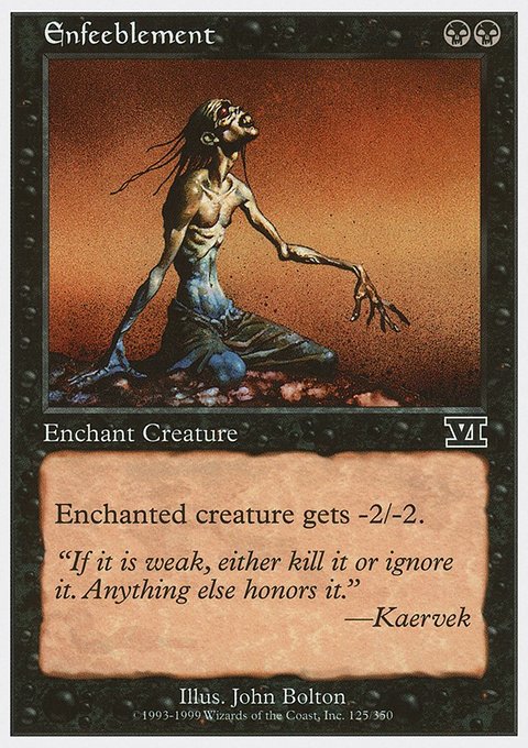 Enfeeblement, Classic Sixth Edition #125, Magic: The Gathering card