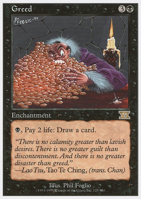 Greed, Classic Sixth Edition #135, Magic: The Gathering card