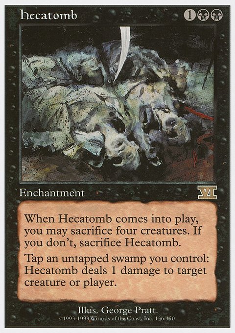 Hecatomb, Classic Sixth Edition #136, Magic: The Gathering card