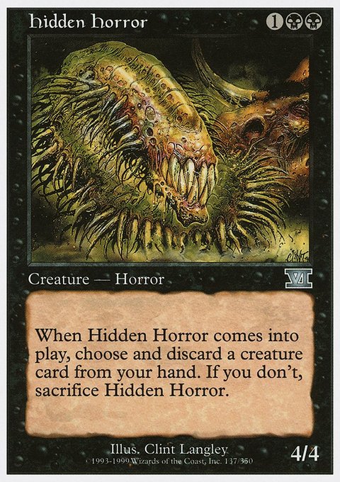 Hidden Horror, Classic Sixth Edition #137, Magic: The Gathering card