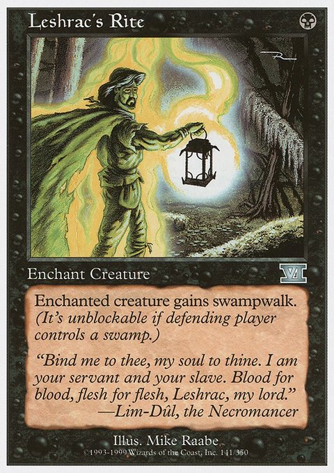 Leshrac's Rite, Classic Sixth Edition #141, Magic: The Gathering card