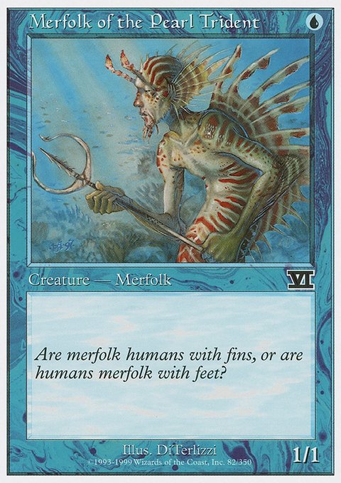Merfolk of the Pearl Trident, Classic Sixth Edition #82, Magic: The Gathering card
