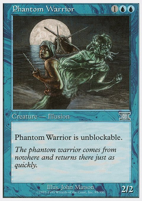Phantom Warrior, Classic Sixth Edition #85, Magic: The Gathering card