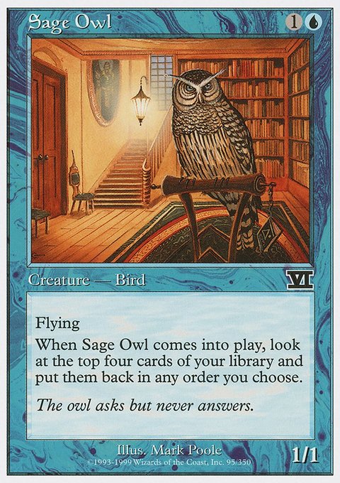 Sage Owl, Classic Sixth Edition #95, Magic: The Gathering card
