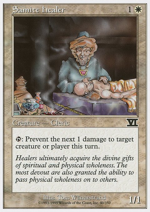 Samite Healer, Classic Sixth Edition #40, Magic: The Gathering card