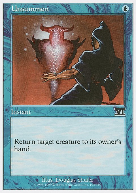 Unsummon, Classic Sixth Edition #103, Magic: The Gathering card