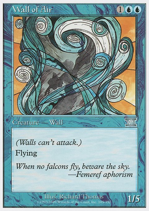 Wall of Air, Classic Sixth Edition #105, Magic: The Gathering card