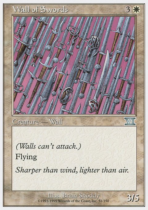 Wall of Swords, Classic Sixth Edition #51, Magic: The Gathering card