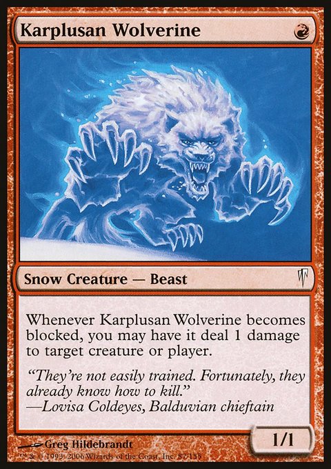 Karplusan Wolverine, Coldsnap #87, Magic: The Gathering card