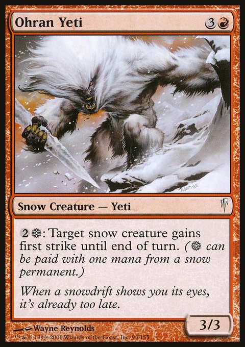 Ohran Yeti, Coldsnap #93, Magic: The Gathering card