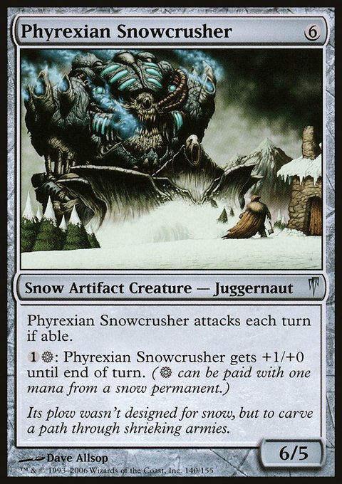 Phyrexian Snowcrusher, Coldsnap #140, Magic: The Gathering card