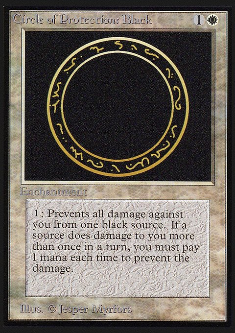 Circle of Protection: Black, Collectors' Edition #10, Magic: The Gathering card