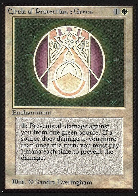 Circle of Protection: Green, Collectors' Edition #12, Magic: The Gathering card