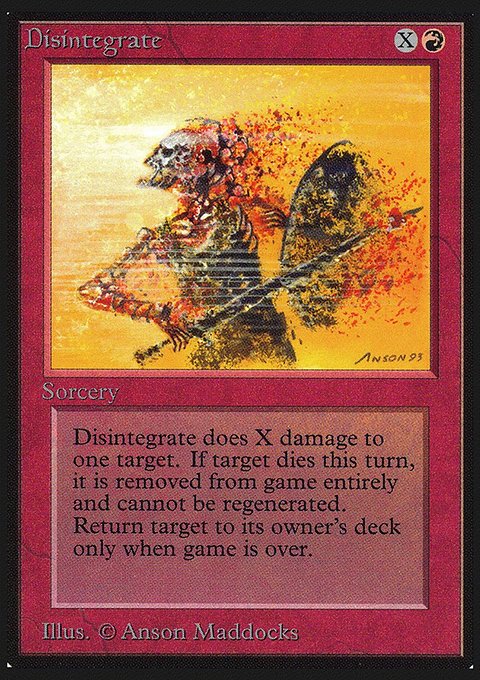 Disintegrate, Collectors' Edition #141, Magic: The Gathering card