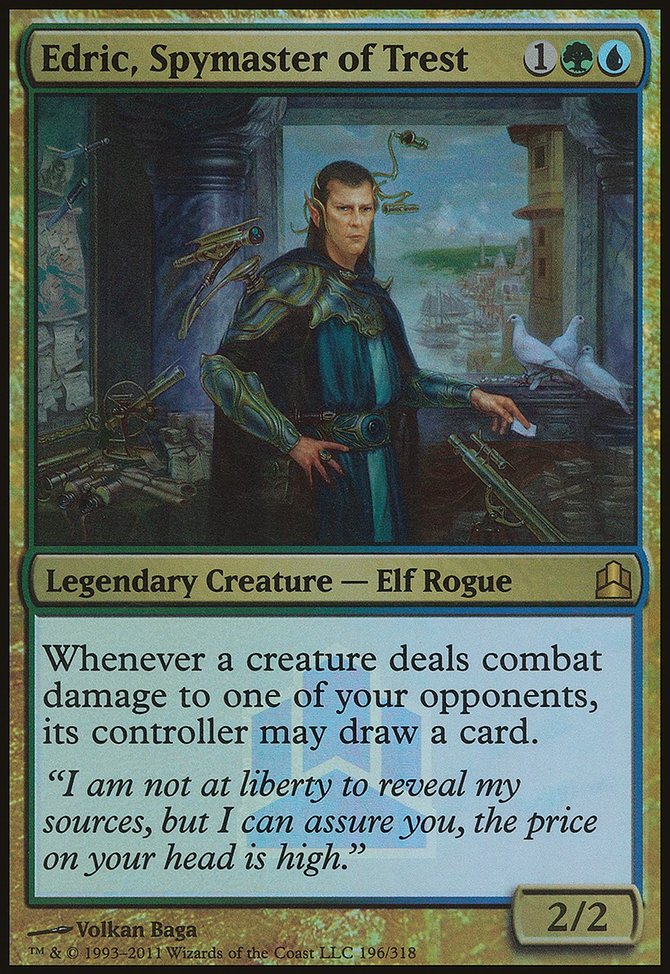 Edric, Spymaster of Trest, Commander 2011 Launch Party #196, Magic: The Gathering card
