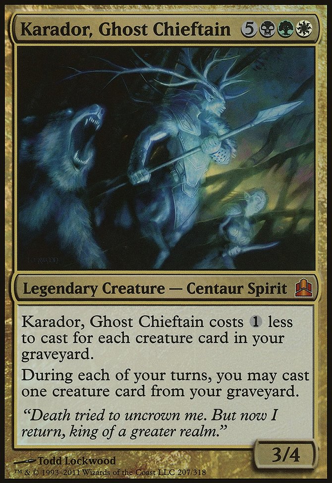 Karador, Ghost Chieftain, Commander 2011 Oversized #207, Magic: The Gathering card