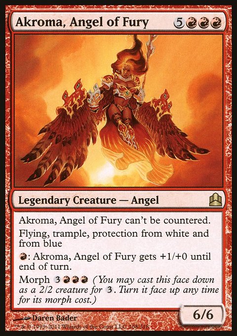 Akroma, Angel of Fury, Commander 2011 #108, Magic: The Gathering card