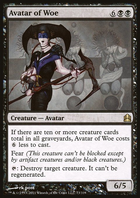 Avatar of Woe, Commander 2011 #73, Magic: The Gathering card