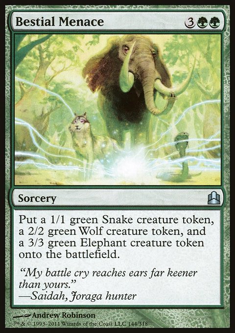 Bestial Menace, Commander 2011 #144, Magic: The Gathering card