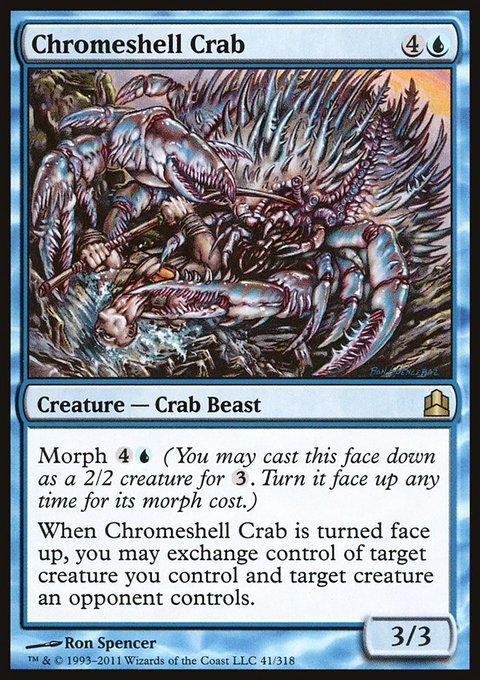 Chromeshell Crab, Commander 2011 #41, Magic: The Gathering card
