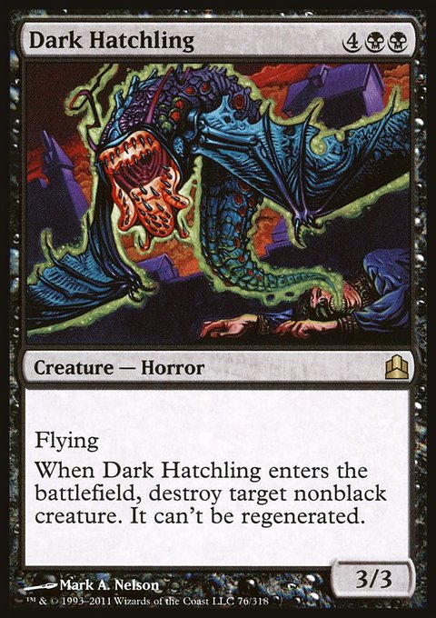 Dark Hatchling, Commander 2011 #76, Magic: The Gathering card