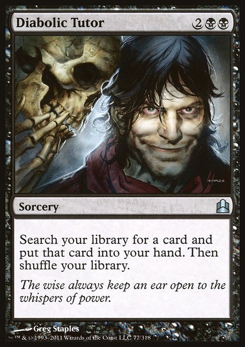 Diabolic Tutor, Commander 2011 #77, Magic: The Gathering card