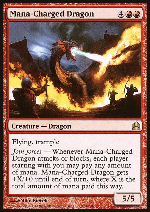 Mana-Charged Dragon, Commander 2011 #129, Magic: The Gathering card
