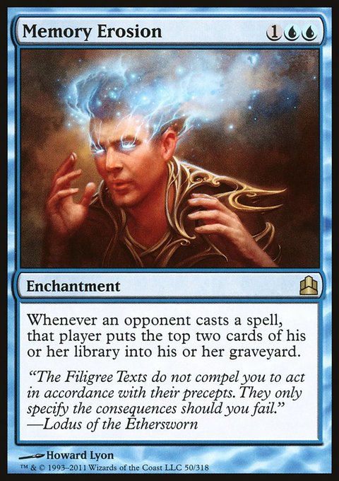 Memory Erosion, Commander 2011 #50, Magic: The Gathering card
