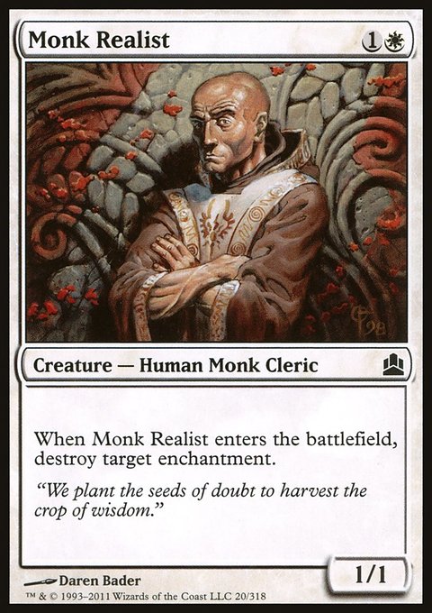 Monk Realist, Commander 2011 #20, Magic: The Gathering card