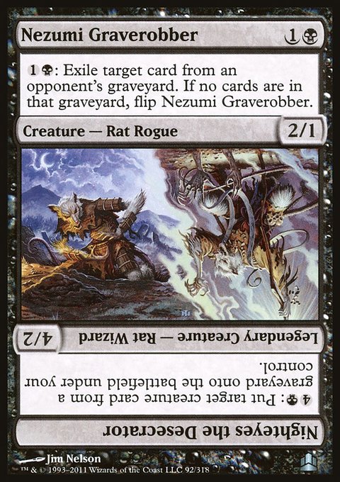 Nezumi Graverobber // Nighteyes the Desecrator, Commander 2011 #92, Magic: The Gathering card