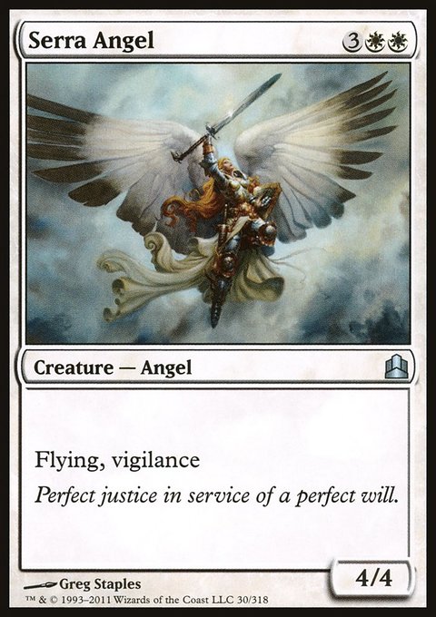 Serra Angel, Commander 2011 #30, Magic: The Gathering card