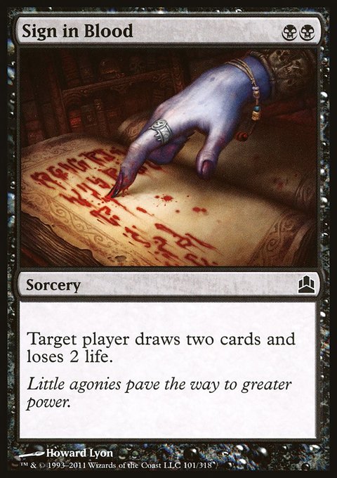 Sign in Blood, Commander 2011 #101, Magic: The Gathering card