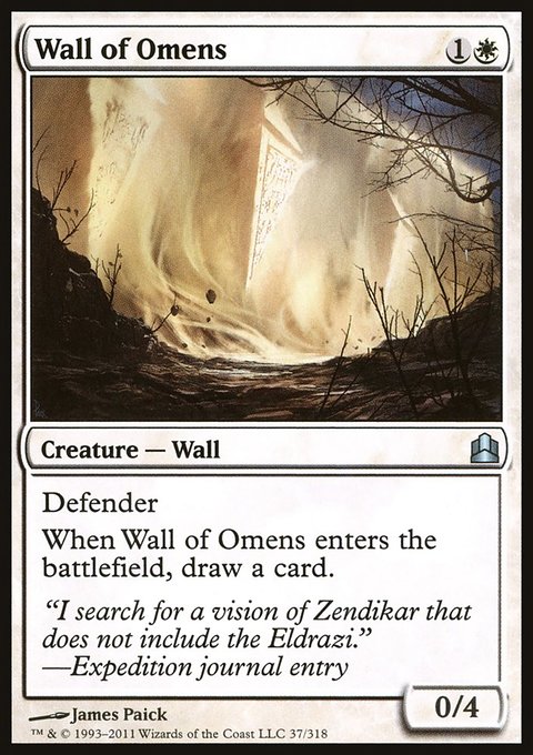 Wall of Omens, Commander 2011 #37, Magic: The Gathering card