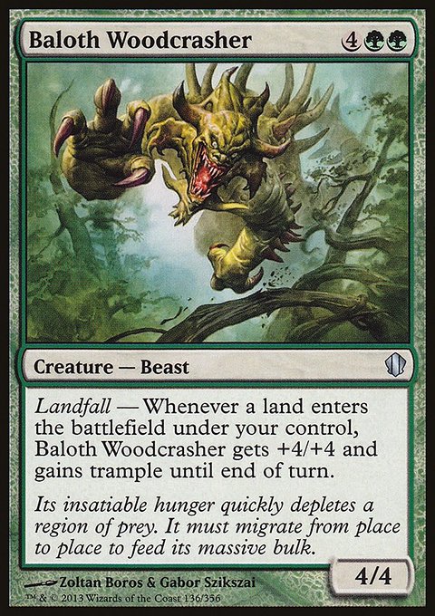 Baloth Woodcrasher, Commander 2013 #136, Magic: The Gathering card