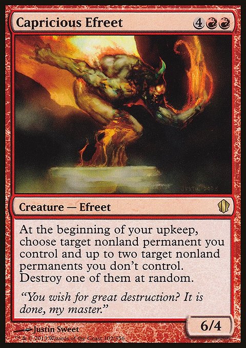 Capricious Efreet, Commander 2013 #102, Magic: The Gathering card