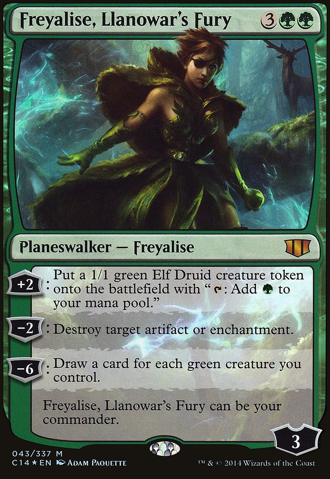 Freyalise, Llanowar's Fury, Commander 2014 Oversized #43, Magic: The Gathering card