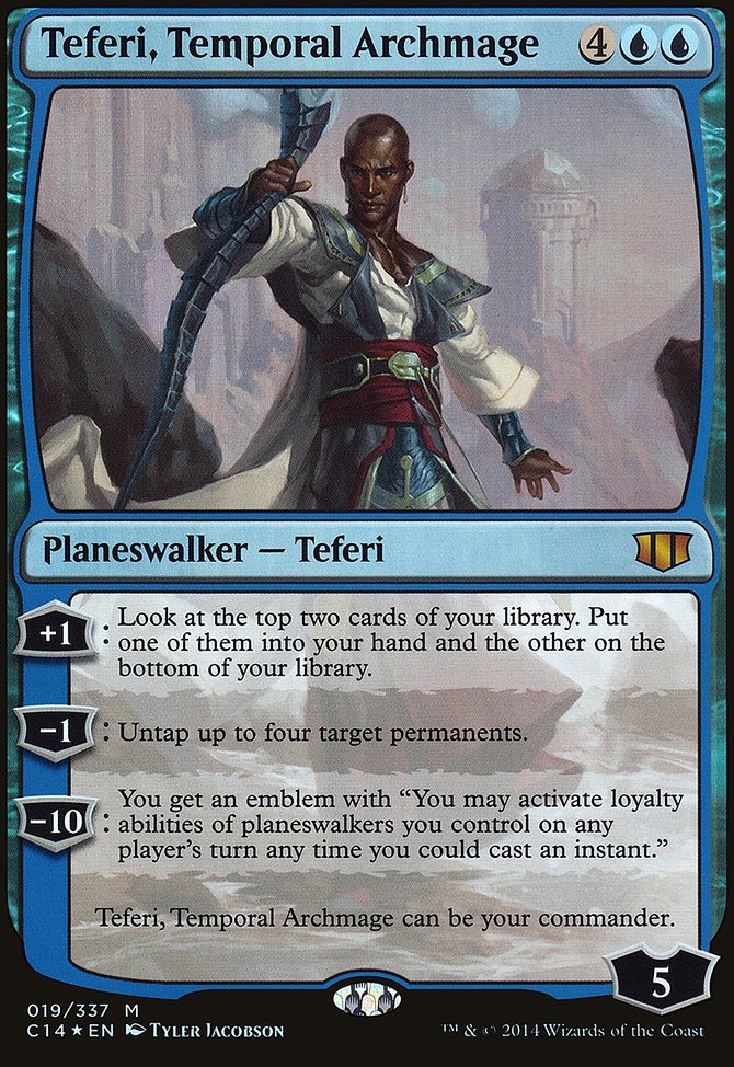 Teferi, Temporal Archmage, Commander 2014 Oversized #19, Magic: The Gathering card