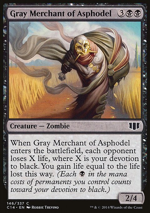Gray Merchant of Asphodel, Commander 2014 #146, Magic: The Gathering card