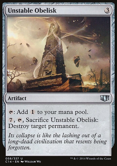 Unstable Obelisk, Commander 2014 #58, Magic: The Gathering card