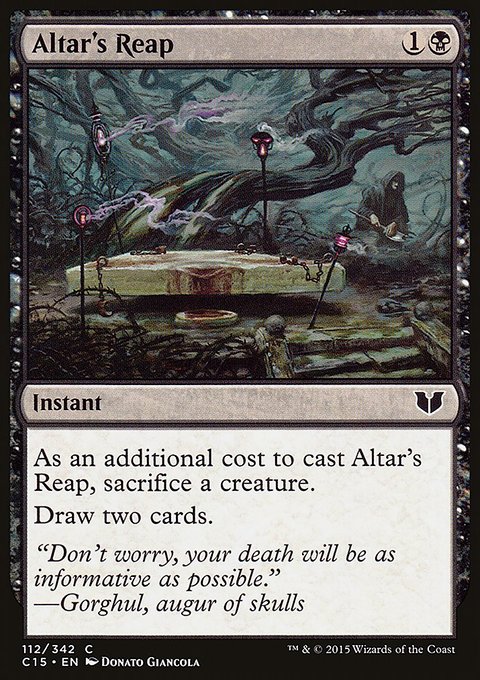 Altar's Reap, Commander 2015 #112, Magic: The Gathering card