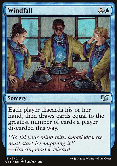 Windfall, Commander 2015 #111, Magic: The Gathering card